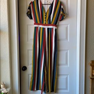 women’s striped jumpsuit
